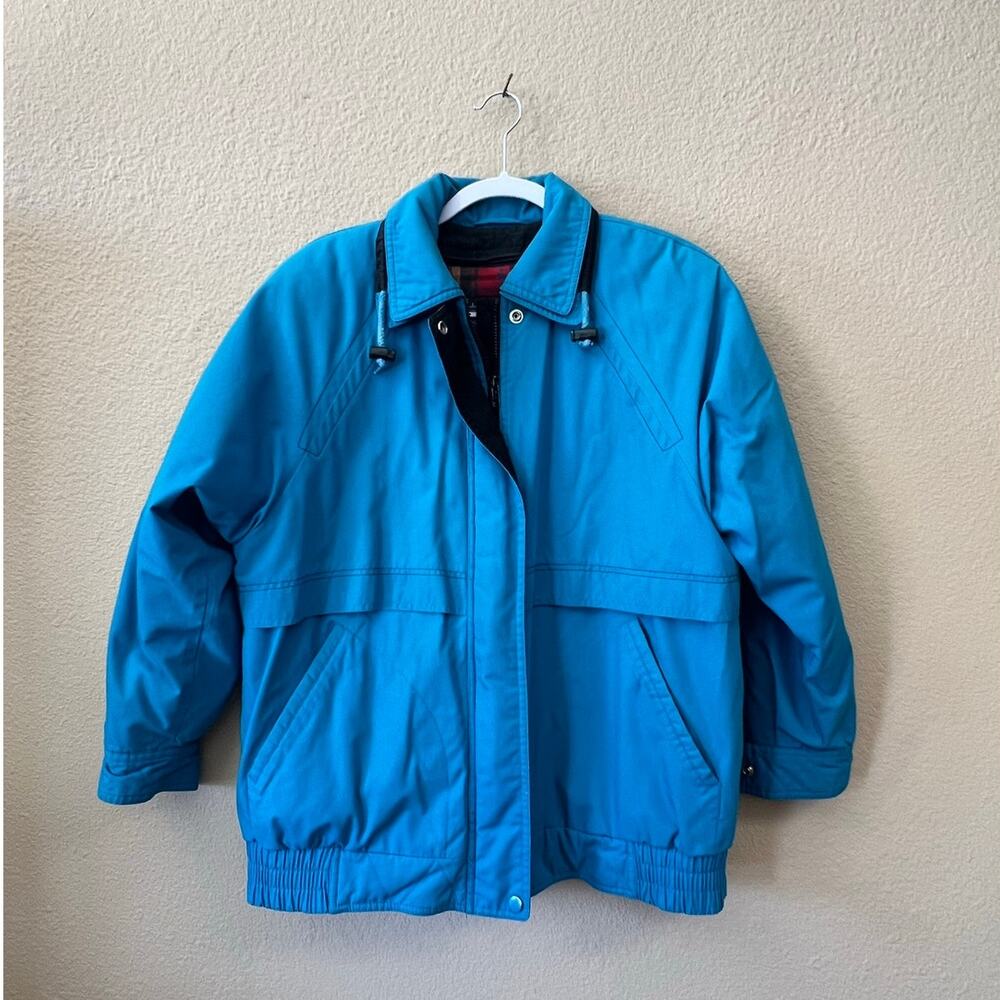Vintage 80s Towne by London Fog blue puffer jacket size M